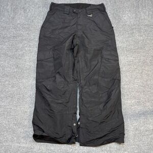 SIMS Snow Pants Mens Medium Black Insulated Ski Cargo 34x30 Snowboard Pockets
